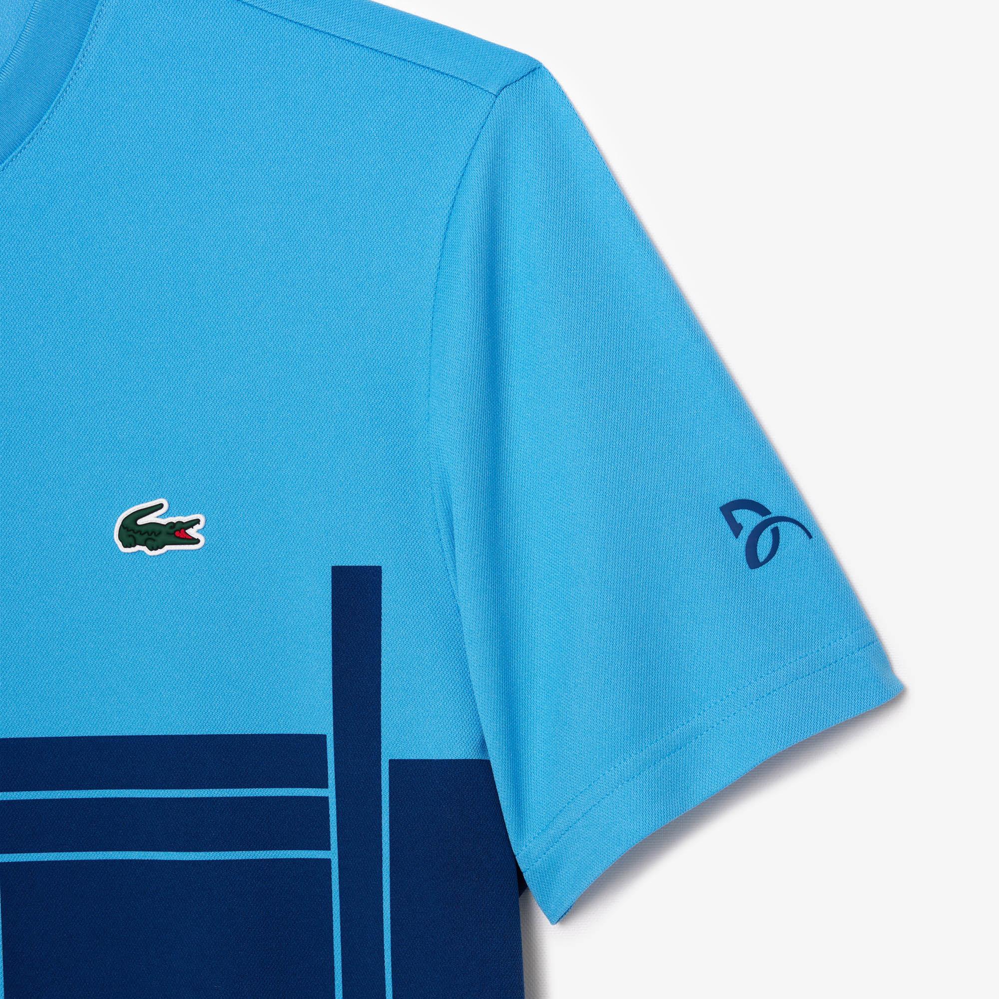 Erkek Regular Fit Bisiklet Yaka Baskılı Mavi T-Shirt