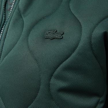  Erkek Relaxed Fit Dik Yaka Kapitone Koyu Yeşil Mont