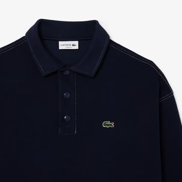  Lacoste Erkek Loose Fit Polo Yaka Lacivert Sweatshirt