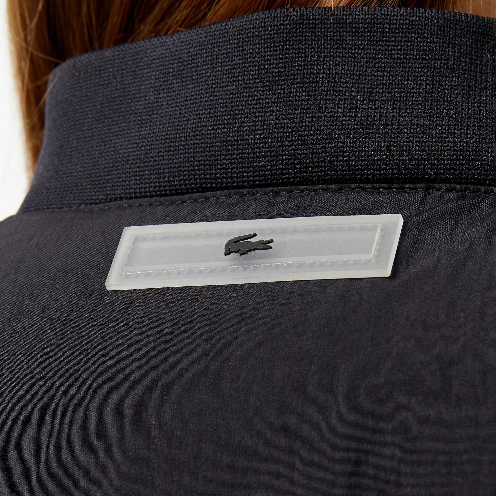 Kadın Relaxed Fit Dik Yaka Siyah Mont