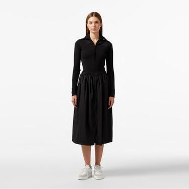  Kadın Slim Fit Yarım Fermuarlı Siyah Triko