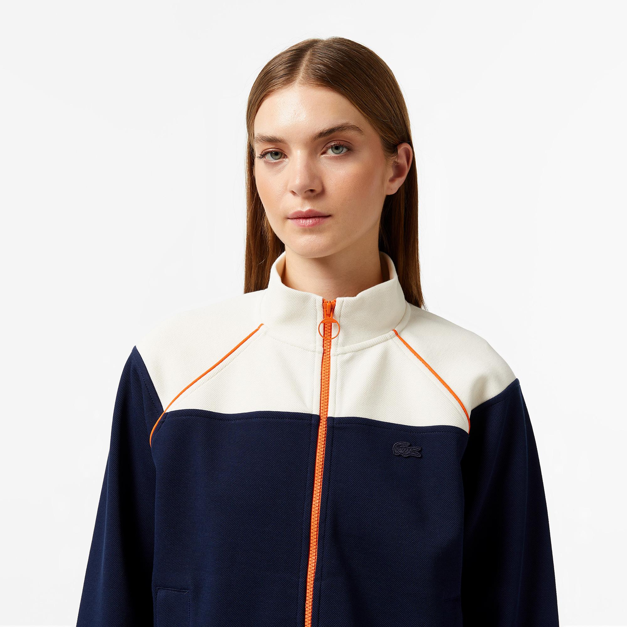 Kadın Relaxed Fit Dik Yaka Lacivert Sweatshirt