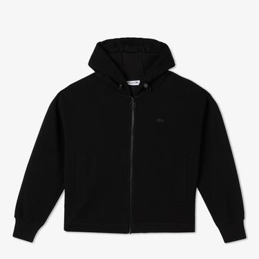  Kadın Relaxed Fit Kapüşonlu Siyah Sweatshirt
