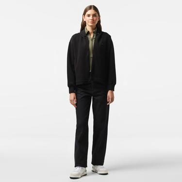  Kadın Relaxed Fit Kapüşonlu Siyah Sweatshirt