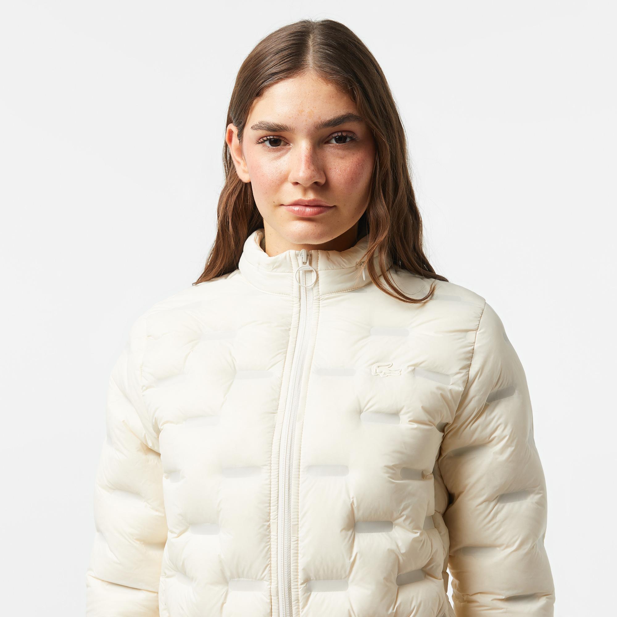 Kadın Regular Fit Kapüşonlu Kapitone Beyaz Mont