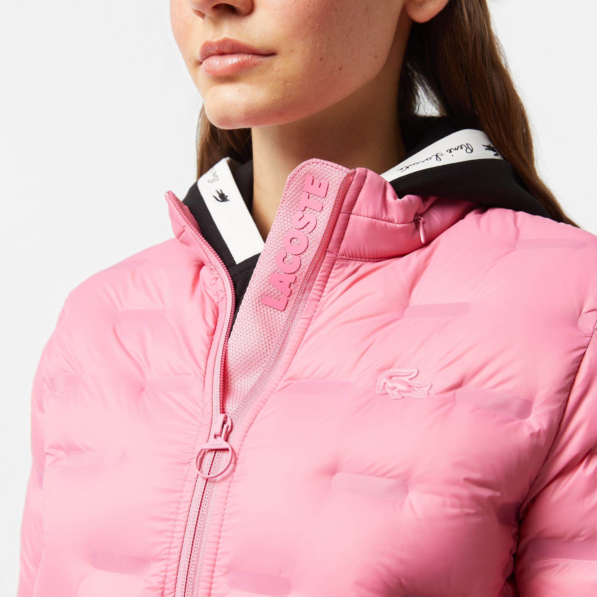 Lacoste Kadın Regular Fit Uzun Kollu Kapüşonlu Pembe Mont