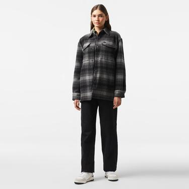  Kadın Relaxed Fit Gömlek Yaka Siyah Ceket