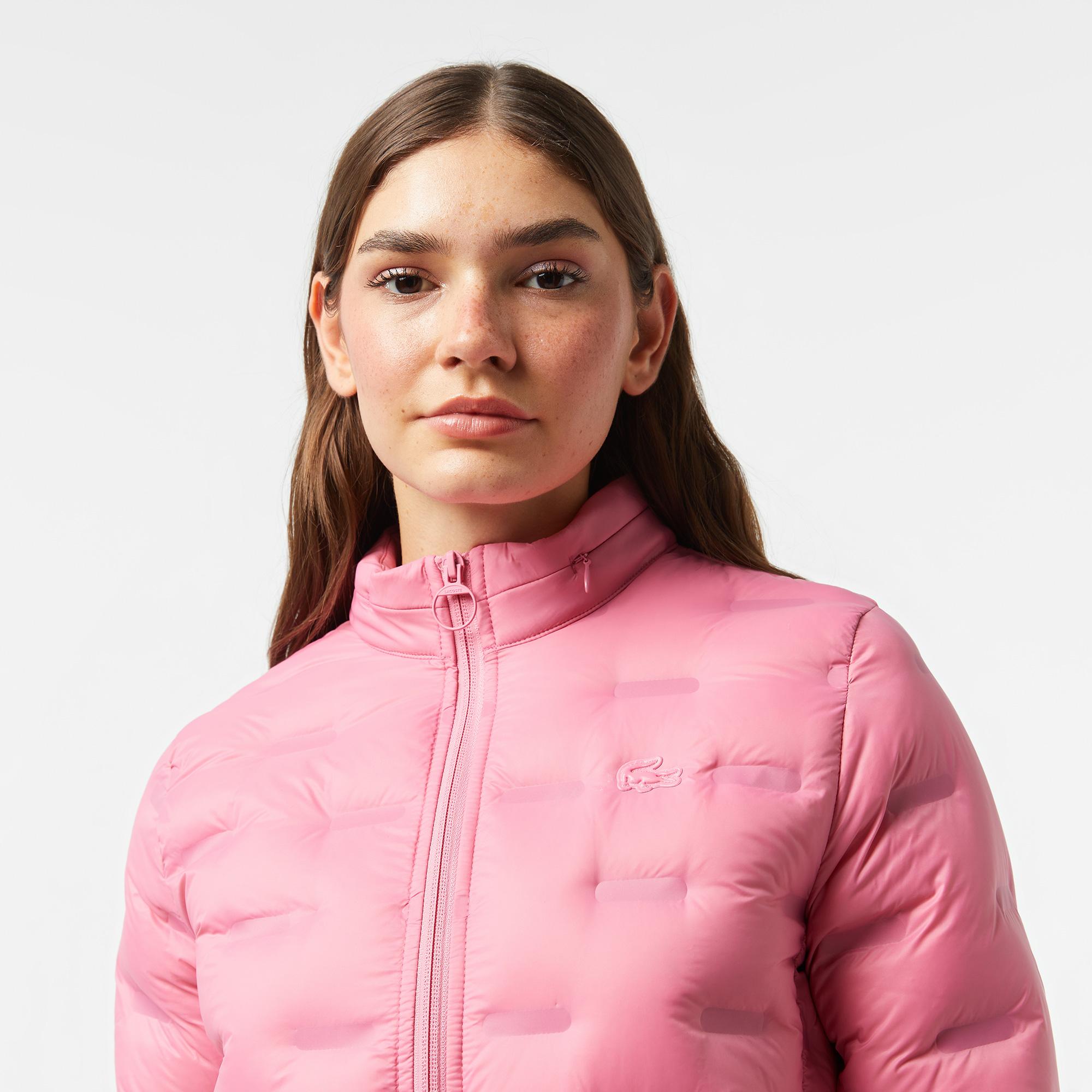 Lacoste Kadın Regular Fit Uzun Kollu Kapüşonlu Pembe Mont