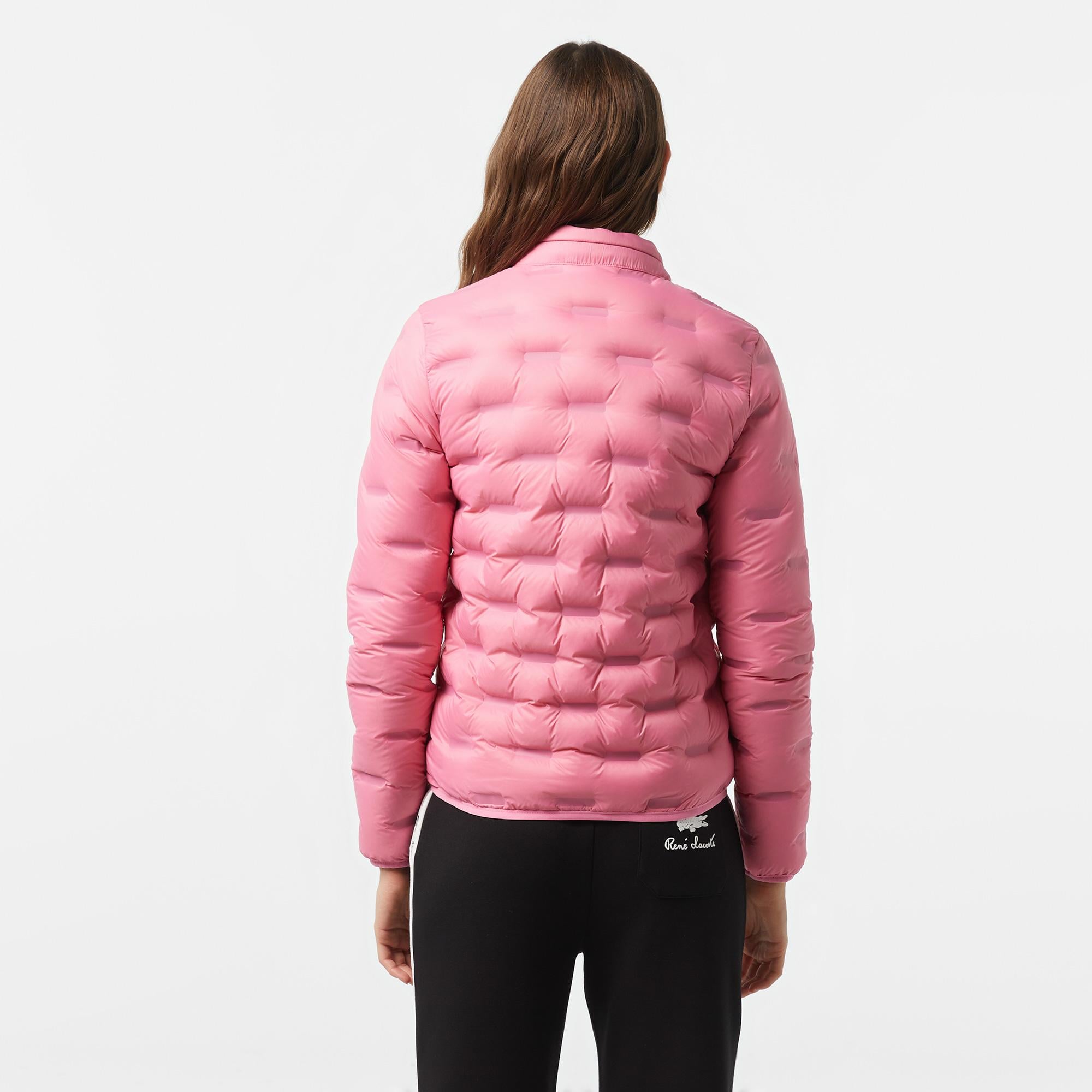 Lacoste Kadın Regular Fit Uzun Kollu Kapüşonlu Pembe Mont