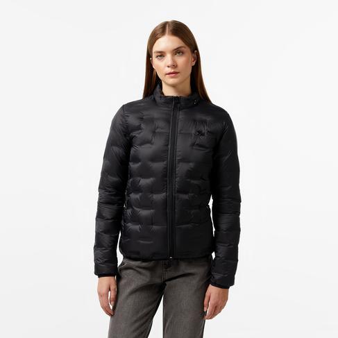  Lacoste Kadın Regular Fit Kapüşonlu Kapitone Siyah Mont