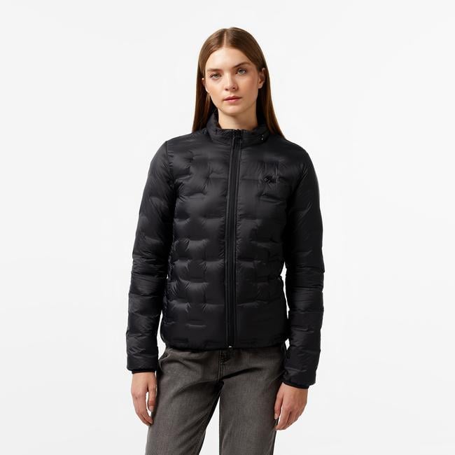  Lacoste Kadın Regular Fit Kapüşonlu Kapitone Siyah Mont