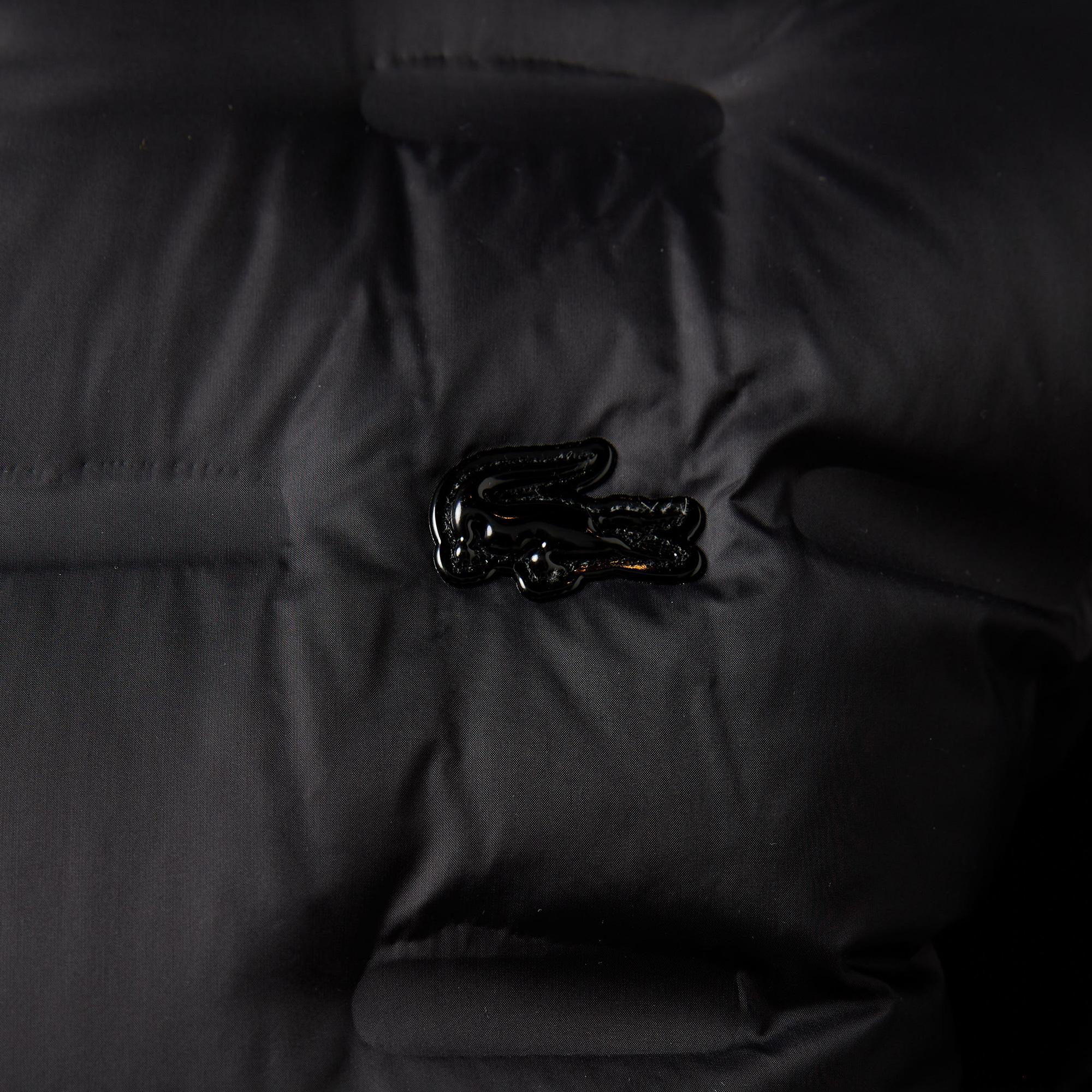 Lacoste Kadın Regular Fit Kapüşonlu Kapitone Siyah Mont