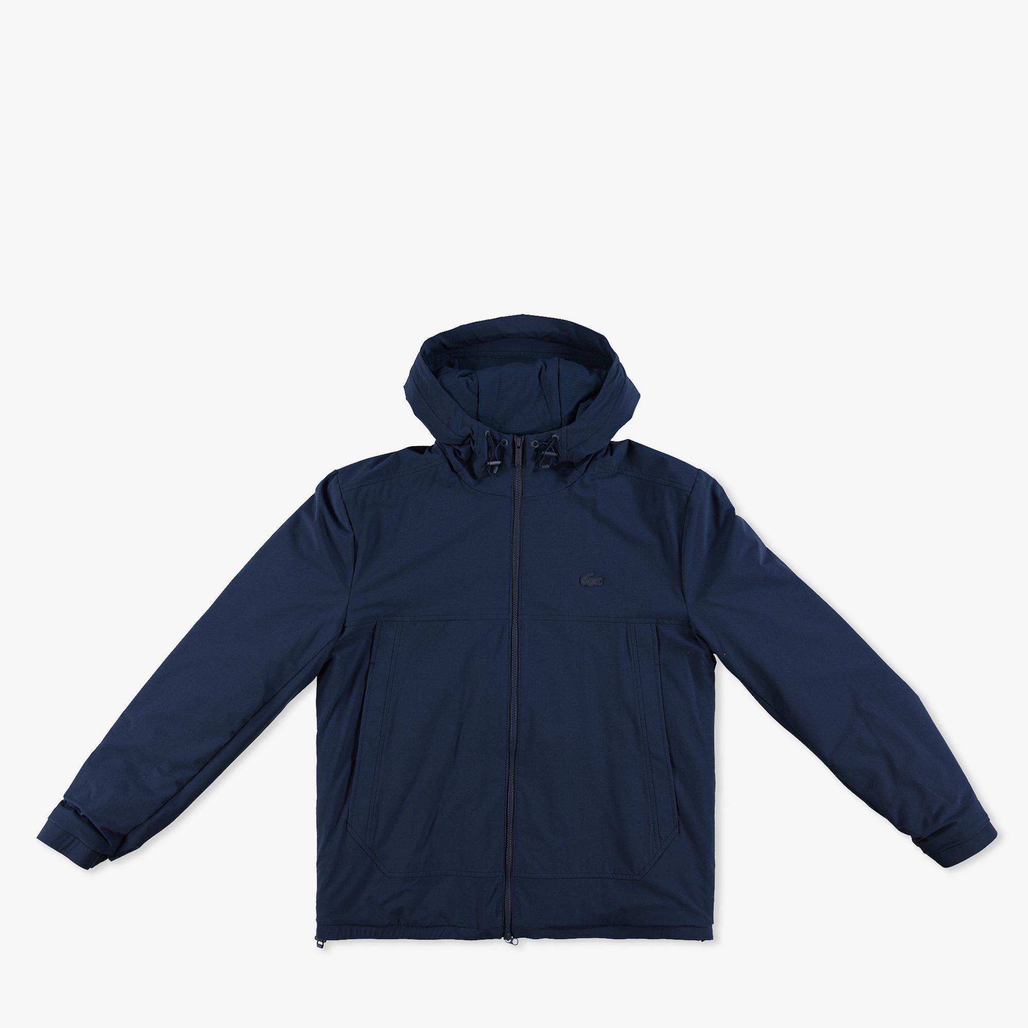 Erkek Relaxed Fit Kapüşonlu Lacivert Yağmurluk