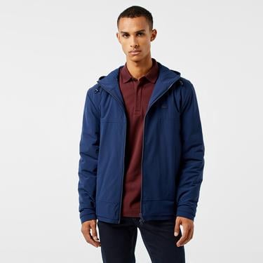  Erkek Relaxed Fit Kapüşonlu Lacivert Yağmurluk