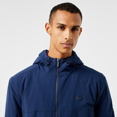  Erkek Relaxed Fit Kapüşonlu Lacivert Yağmurluk