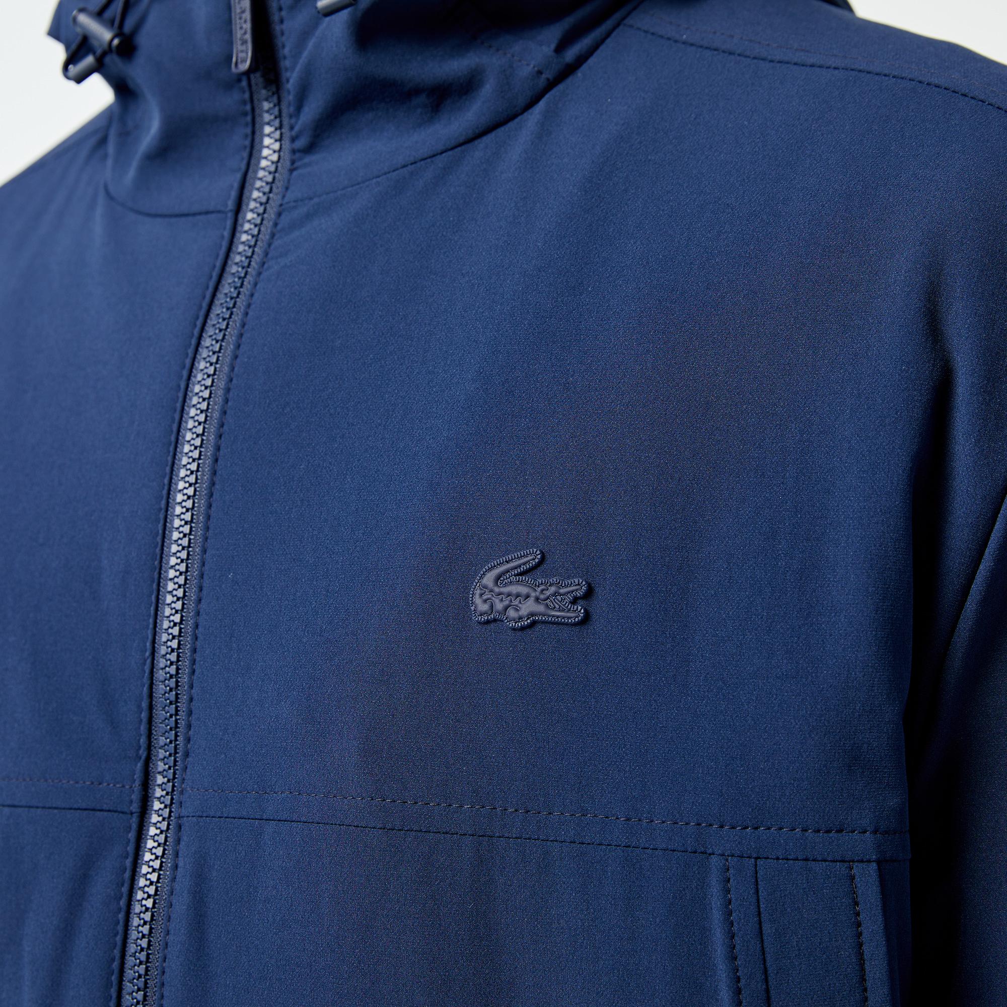 Erkek Relaxed Fit Kapüşonlu Lacivert Yağmurluk