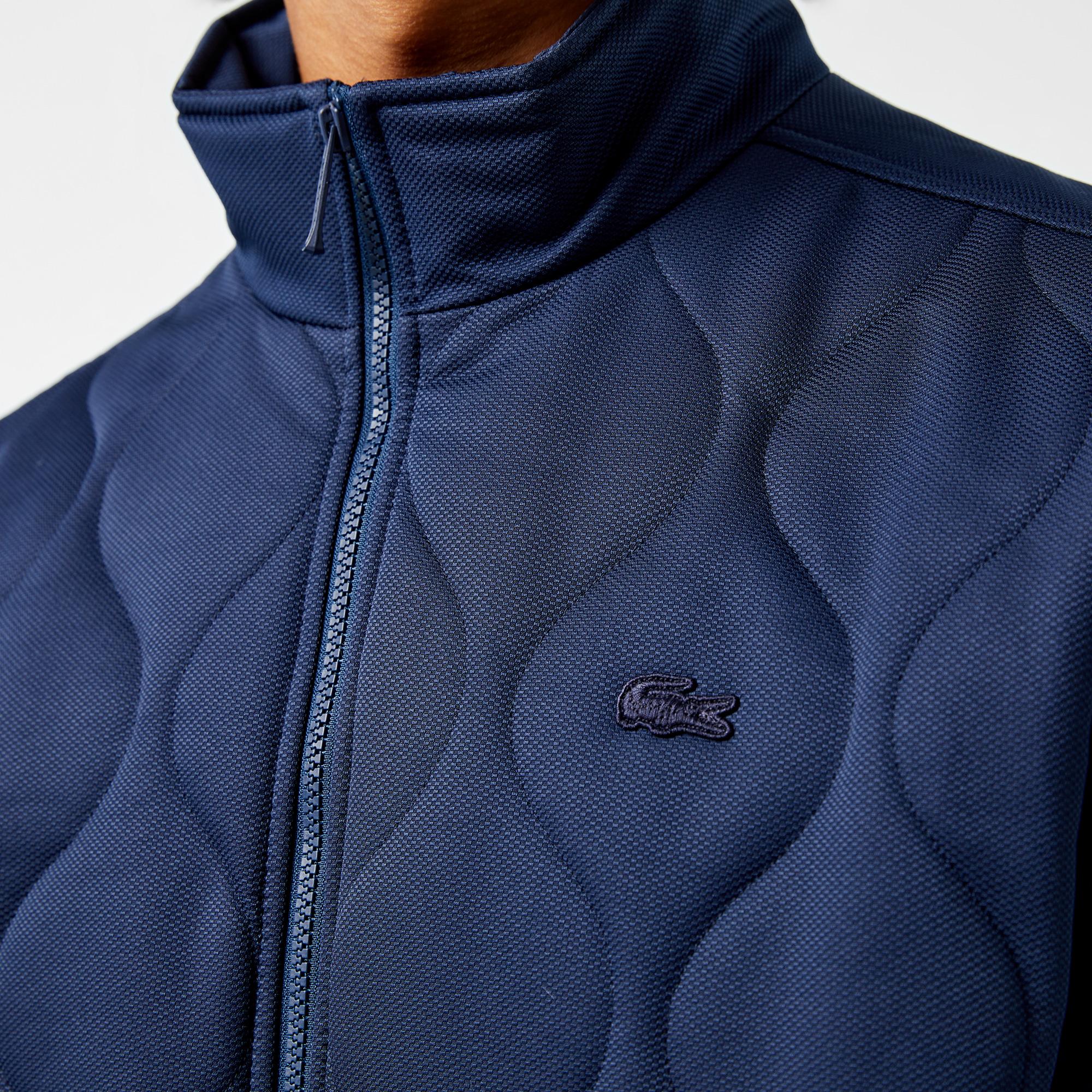 Erkek Relaxed Fit Dik Yaka Kapitone Lacivert Mont