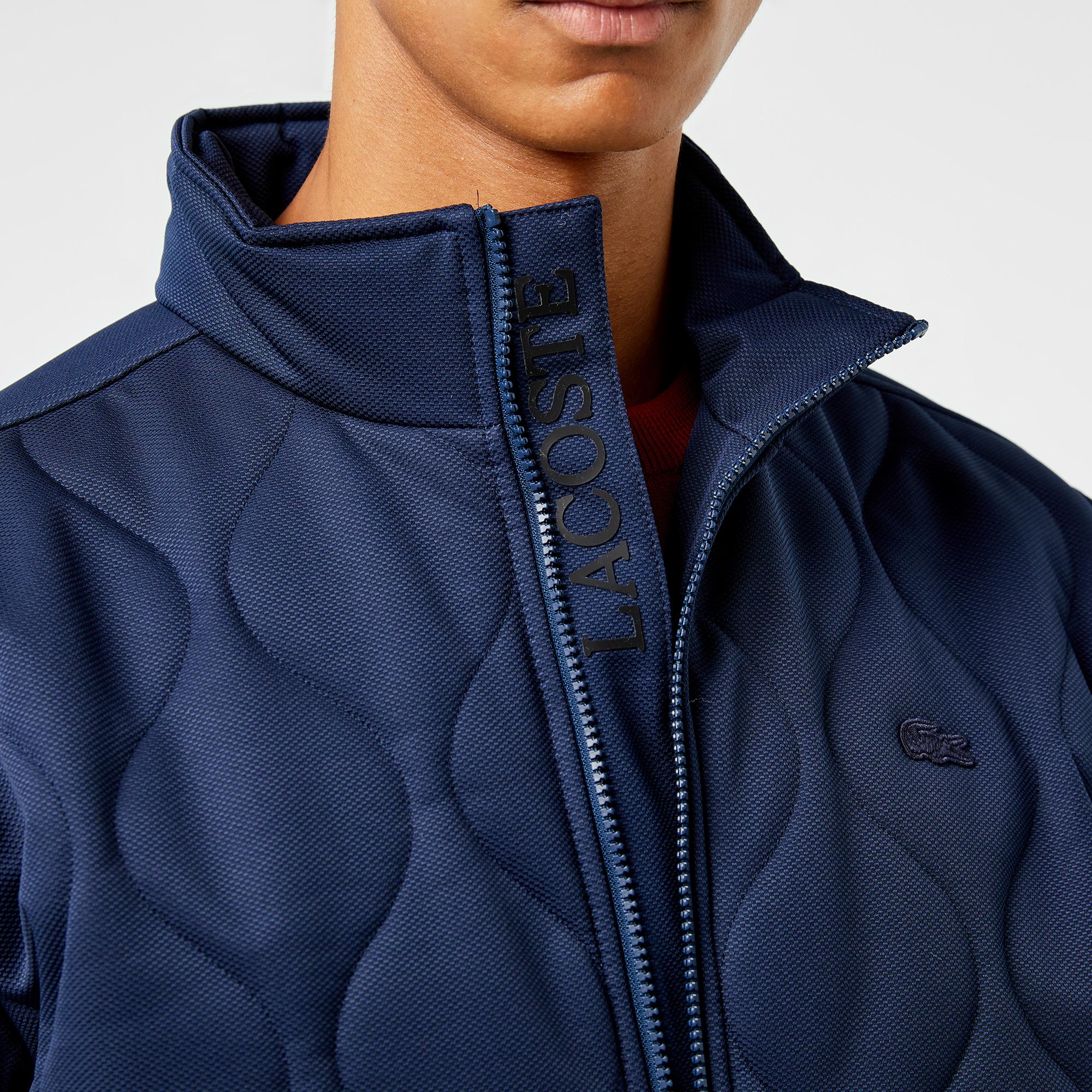 Erkek Relaxed Fit Dik Yaka Kapitone Lacivert Mont