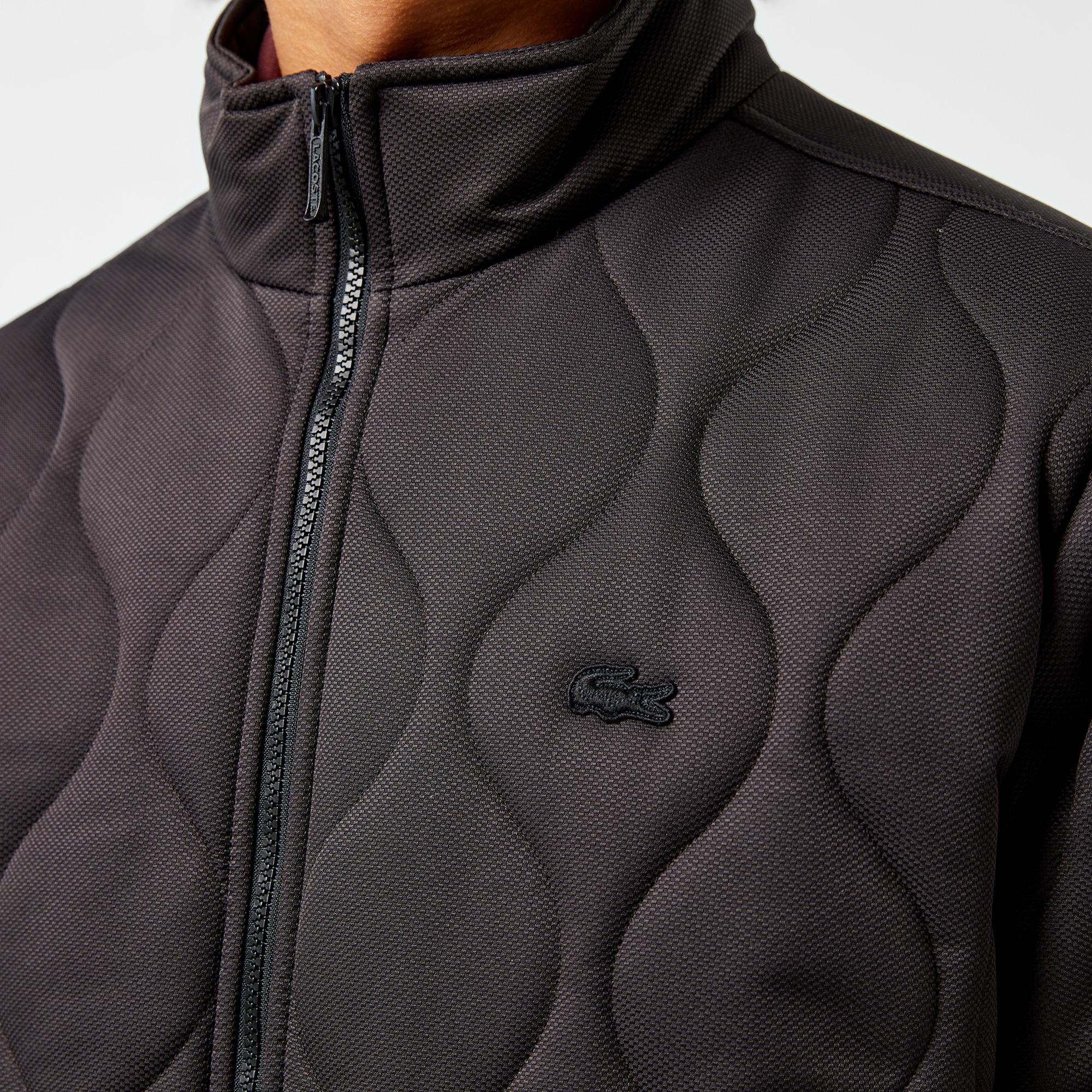 Lacoste Erkek Relaxed Fit Dik Yaka Kapitone Siyah Mont