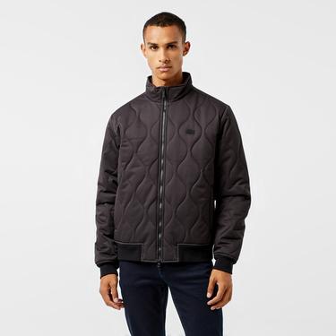  Lacoste Erkek Relaxed Fit Dik Yaka Kapitone Siyah Mont