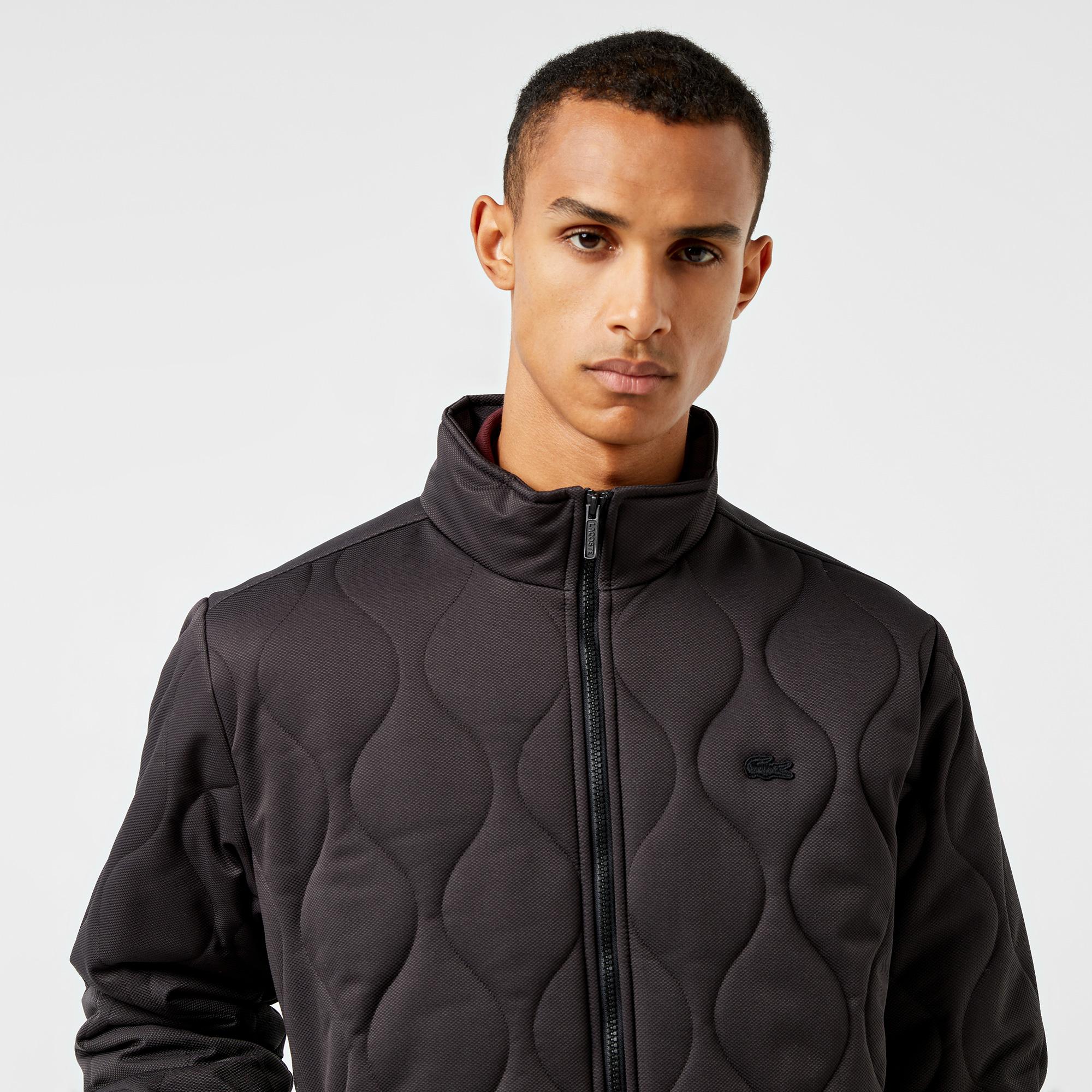 Lacoste Erkek Relaxed Fit Dik Yaka Kapitone Siyah Mont