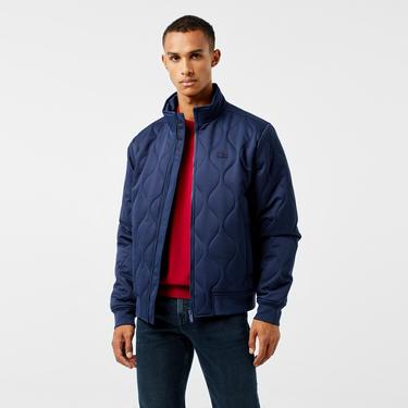  Erkek Relaxed Fit Dik Yaka Kapitone Lacivert Mont