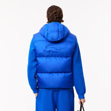  Erkek Kapüşonlu Mavi Şişme Yelek