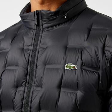  Erkek Regular Fit Kapüşonlu Kapitone Siyah Mont