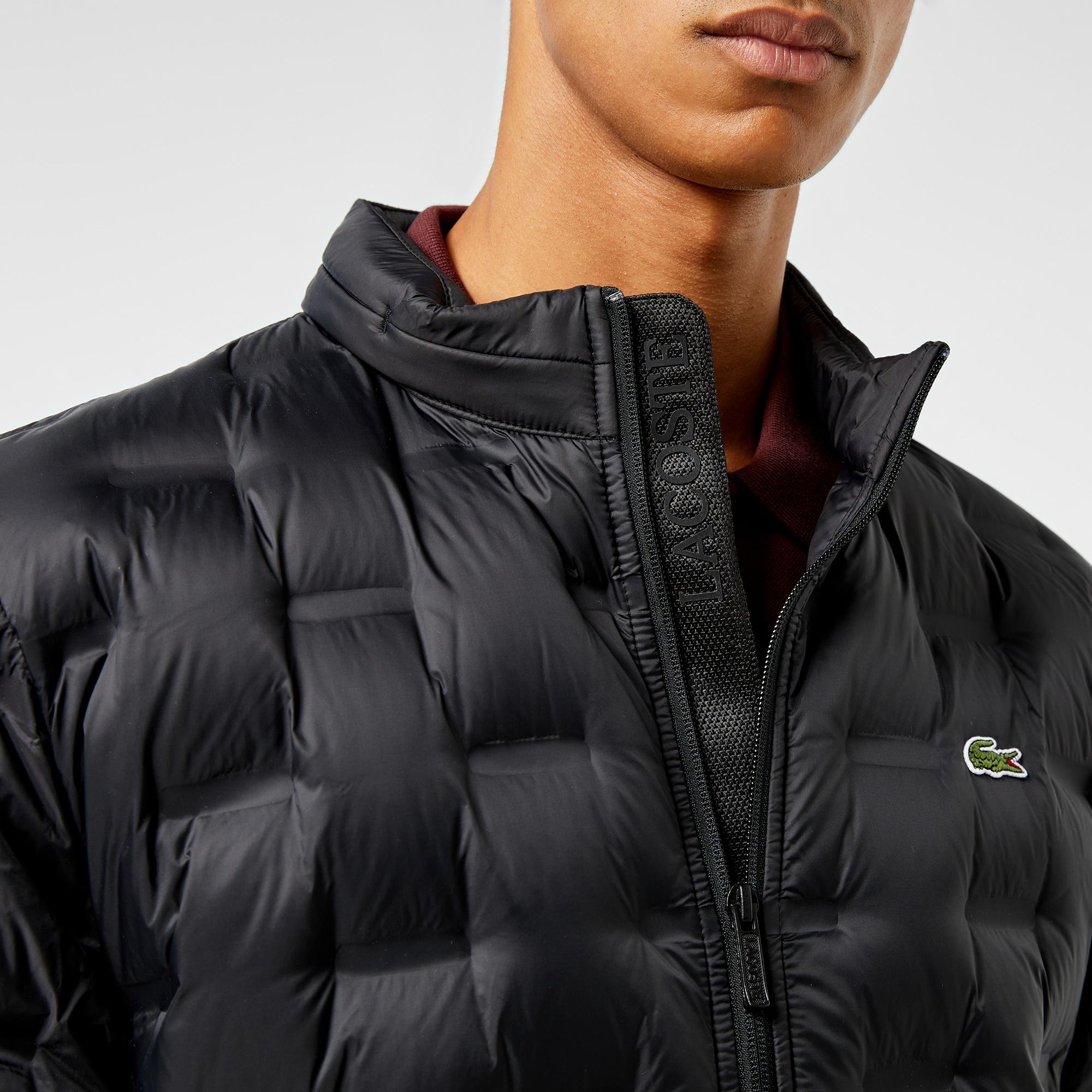 Erkek Regular Fit Kapüşonlu Kapitone Siyah Mont