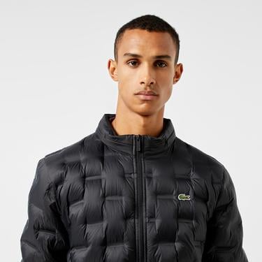  Erkek Regular Fit Kapüşonlu Kapitone Siyah Mont