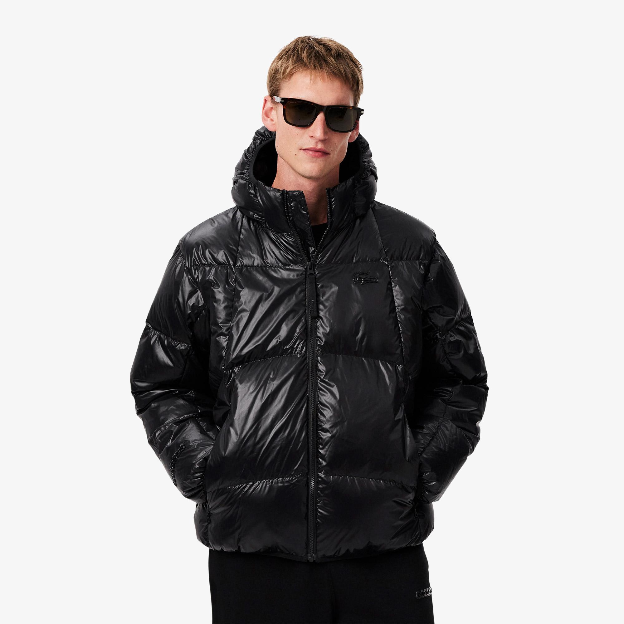 Erkek Relaxed Fit Kapüşonlu Siyah Mont