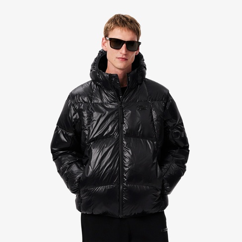  Lacoste Erkek Relaxed Fit Kapüşonlu Siyah Mont