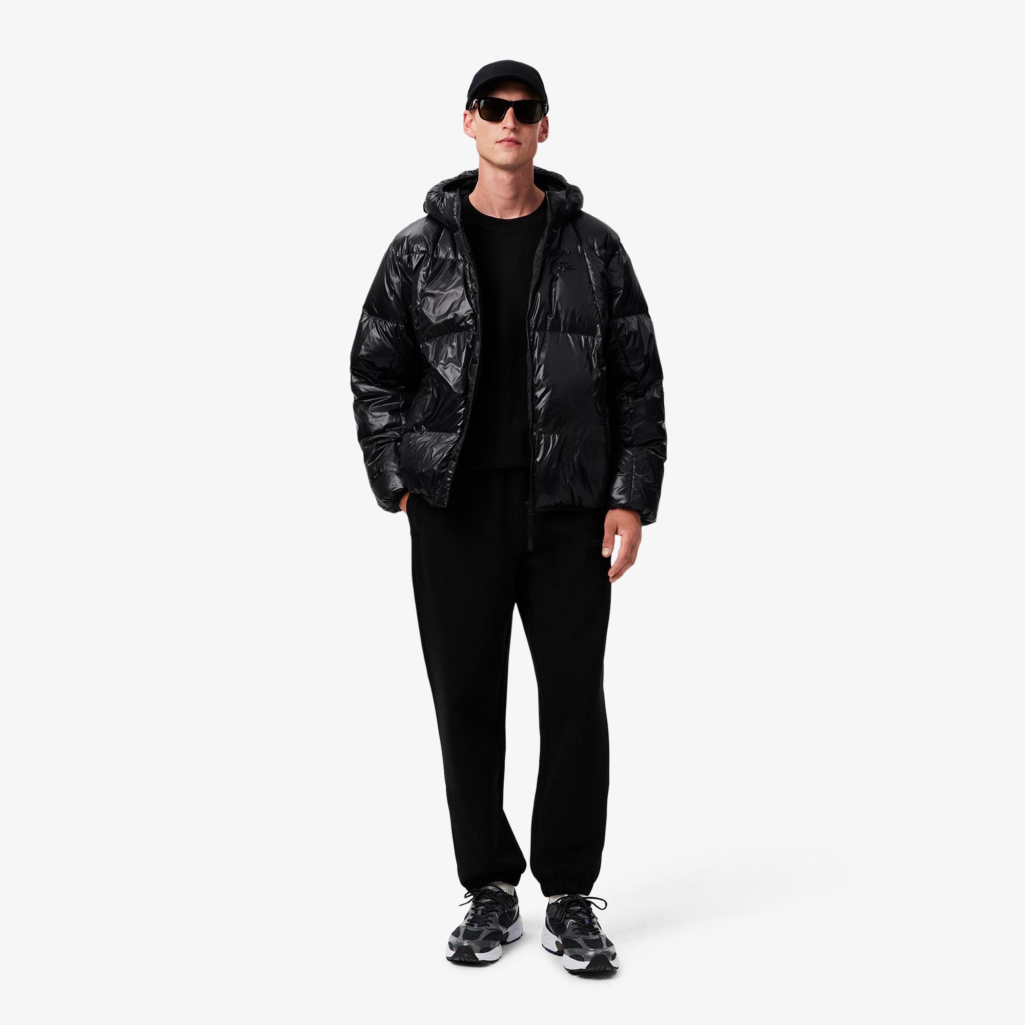 Erkek Relaxed Fit Kapüşonlu Siyah Mont