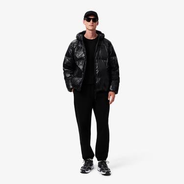  Lacoste Erkek Relaxed Fit Kapüşonlu Siyah Mont