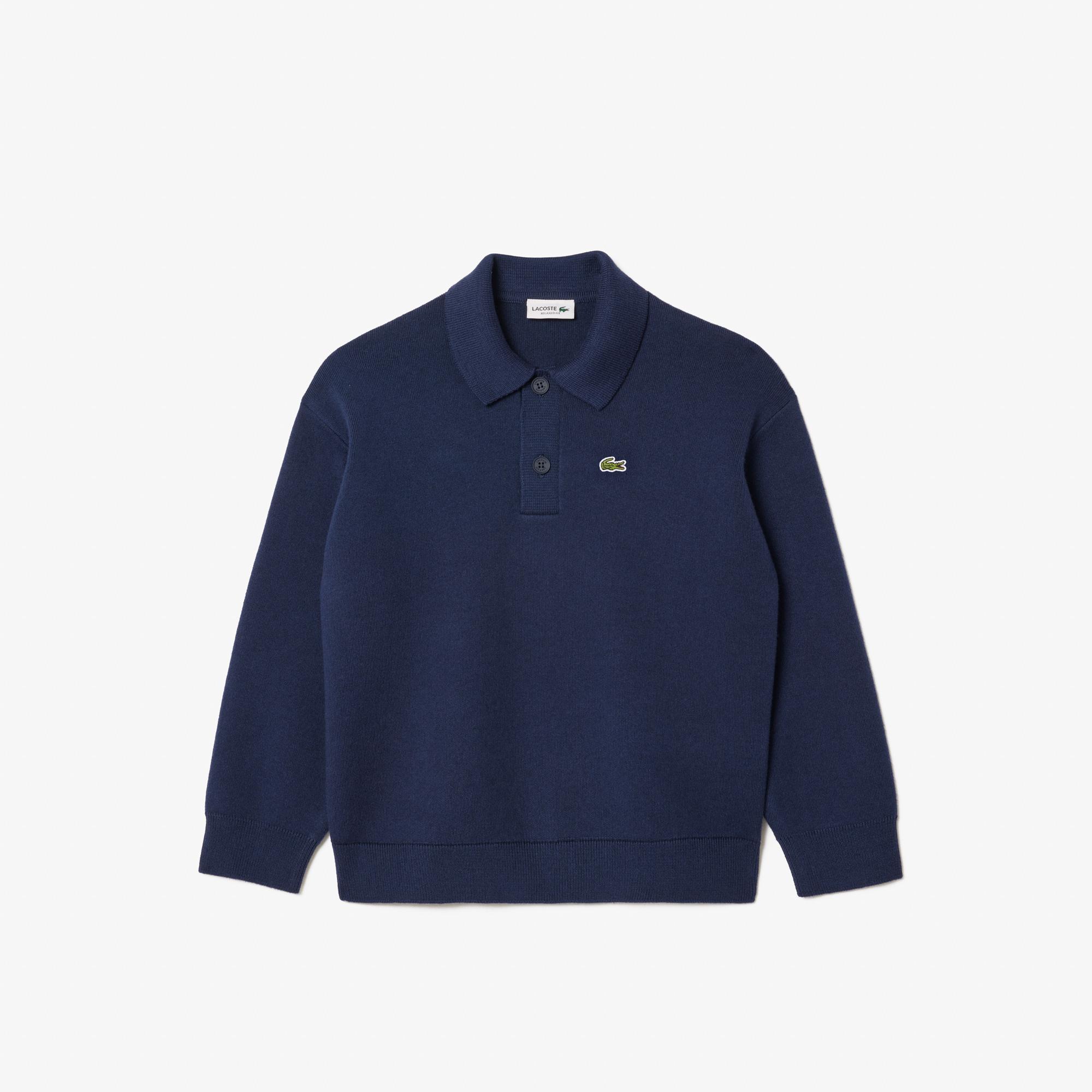 Çocuk Polo Yaka Lacivert Kazak