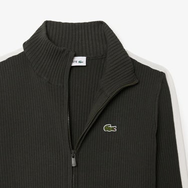  Kız Çocuk Renk Bloklu Haki Hırka