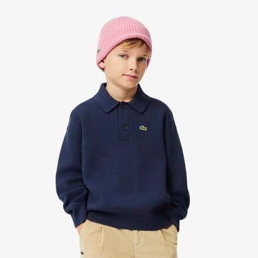  Çocuk Polo Yaka Lacivert Kazak