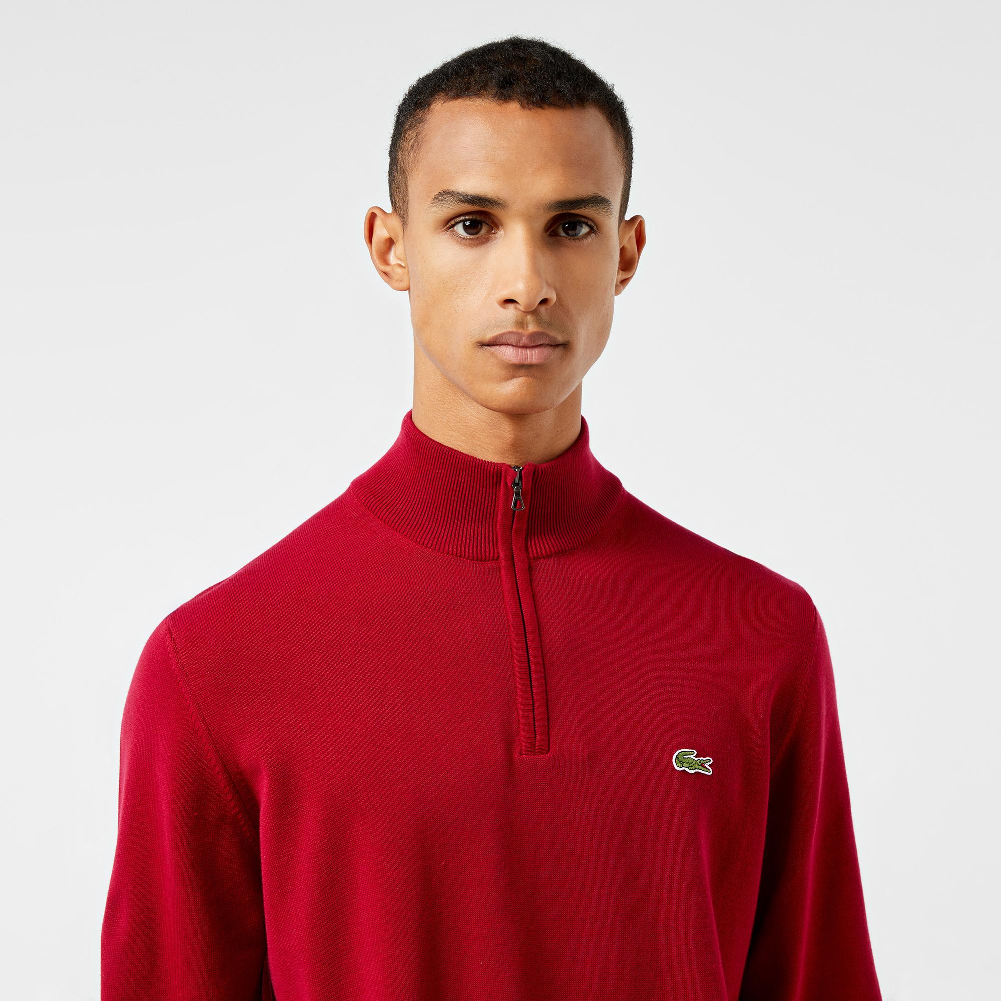 Lacoste Regular Fit Yarım Fermuarlı Erkek Kırmızı Kazak