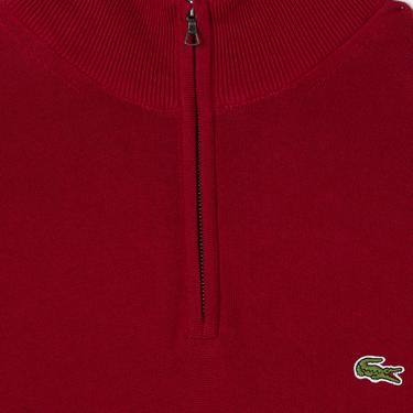  Lacoste Regular Fit Yarım Fermuarlı Erkek Kırmızı Kazak