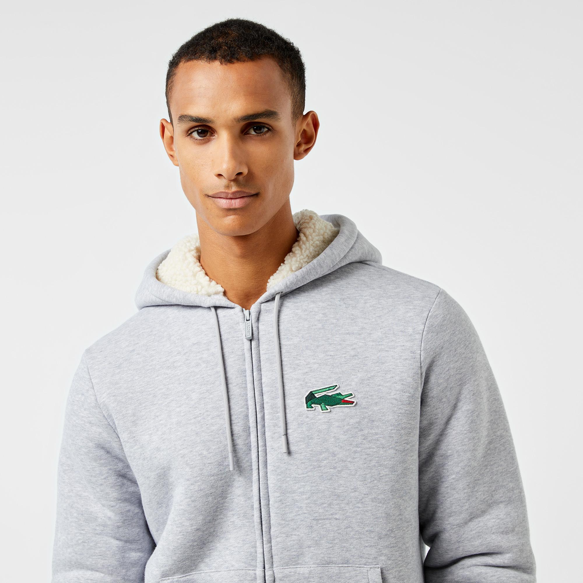 Erkek Relaxed Fit Kapüşonlu Gri Sweatshirt