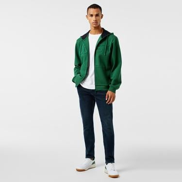  Erkek Relaxed Fit Kapüşonlu Baskılı Yeşil Sweatshirt