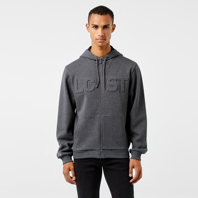  Erkek Relaxed Fit Kapüşonlu Baskılı Gri Sweatshirt