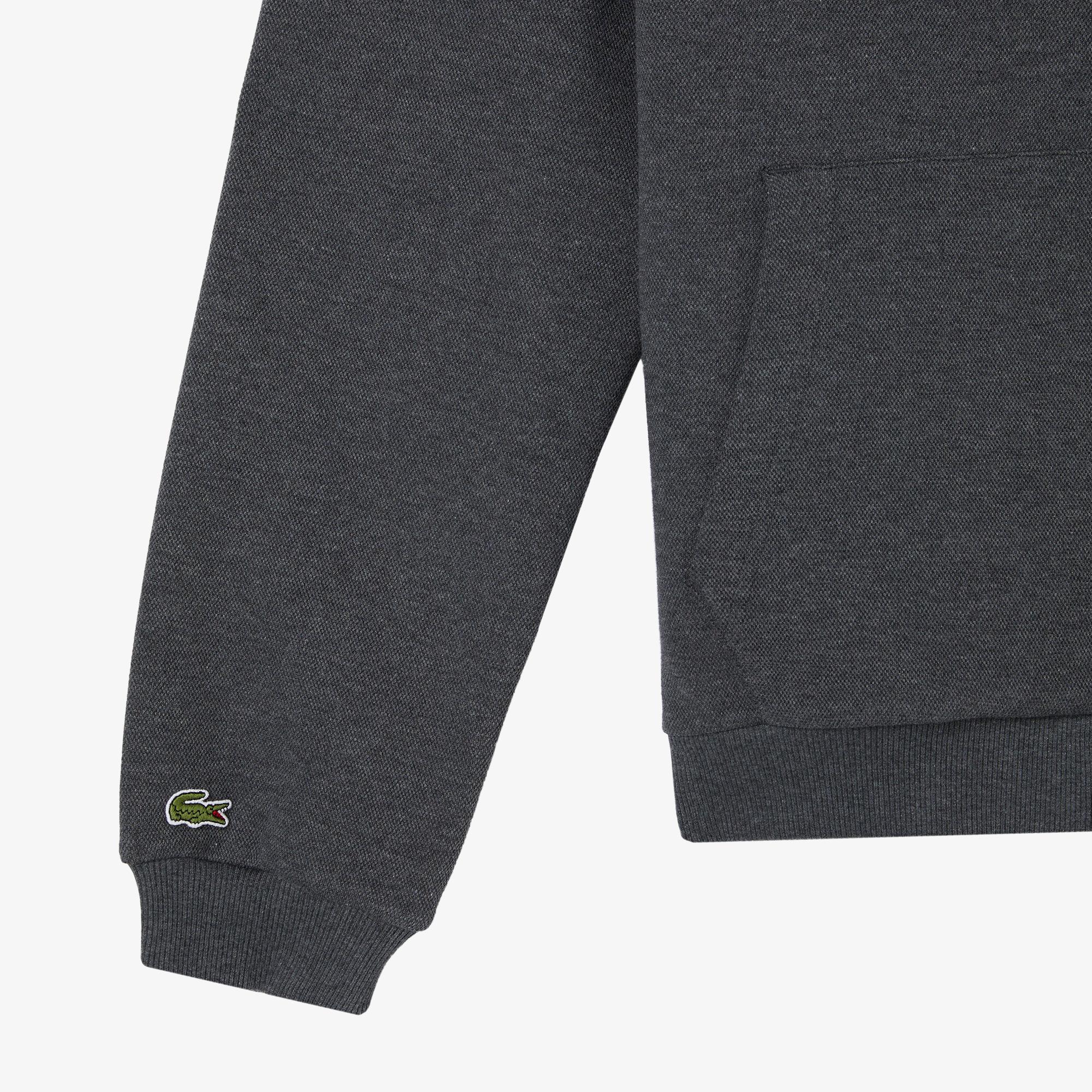Erkek Relaxed Fit Kapüşonlu Baskılı Gri Sweatshirt
