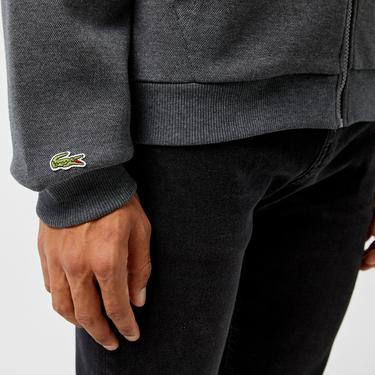  Erkek Relaxed Fit Kapüşonlu Baskılı Gri Sweatshirt