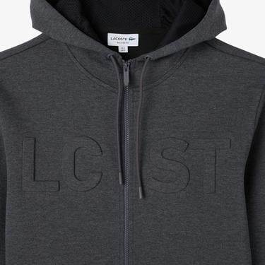  Erkek Relaxed Fit Kapüşonlu Baskılı Gri Sweatshirt