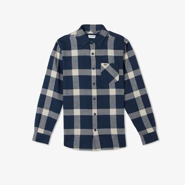  Erkek Regular Fit Ekose Lacivert Gömlek