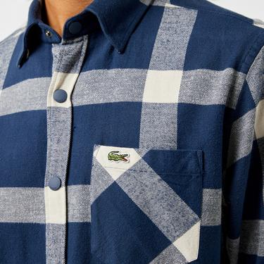  Erkek Regular Fit Ekose Lacivert Gömlek