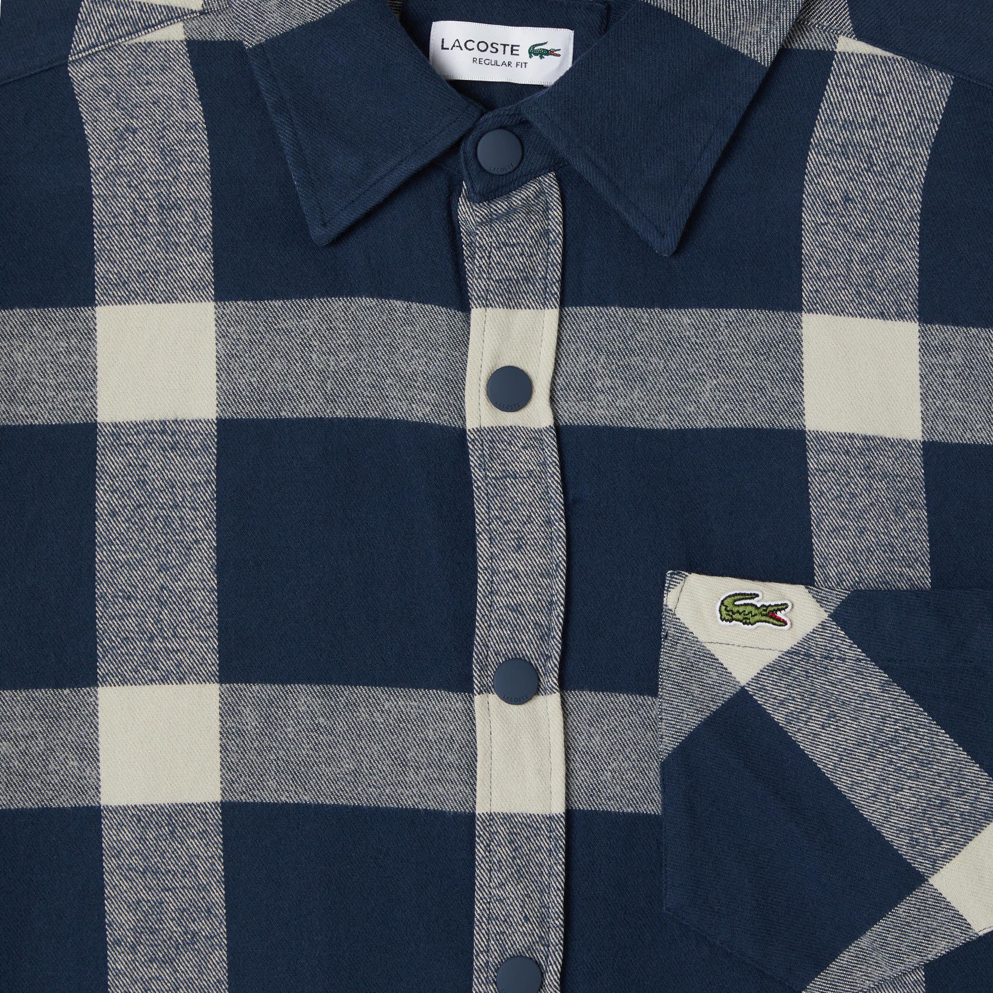 Erkek Regular Fit Ekose Lacivert Gömlek