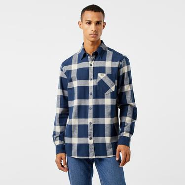  Erkek Regular Fit Ekose Lacivert Gömlek