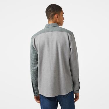  Erkek Regular Fit Ekose Koyu Yeşil Gömlek